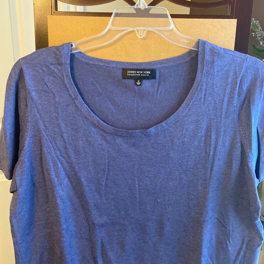 NWT Jones New York blue shortsleeved top 1X